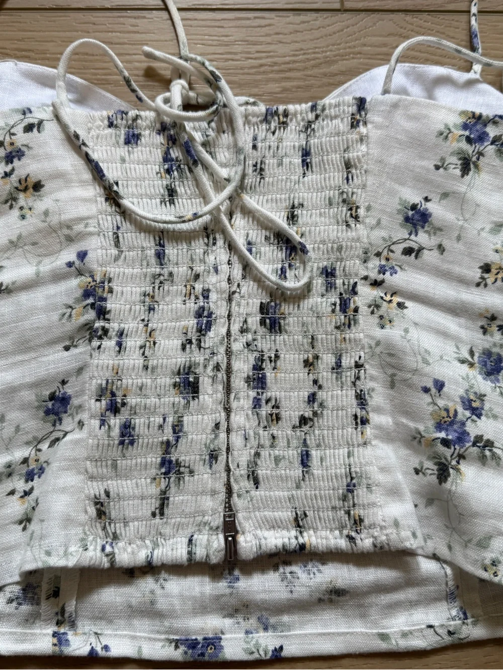 Reformation White Floral Liza Linen Top - Picture 5 of 7